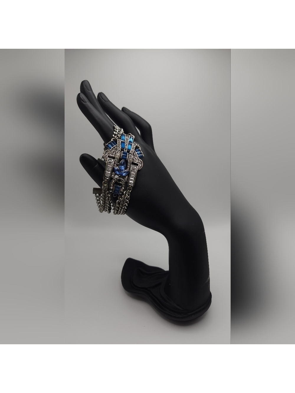 Blue And White Crystal Chain Bracelet
